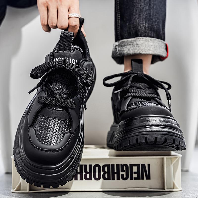 Men's Korean Style Trendy Board Shoes Thick Soled Street Style Fashionable and Versatile Men's Casual Sports Shoes