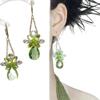 Zircon Flower Water Drop Pendant, Ear Hook, Retro Court Style Earrings, Women's Light Luxury High-end Earrings, Design Sense Niche