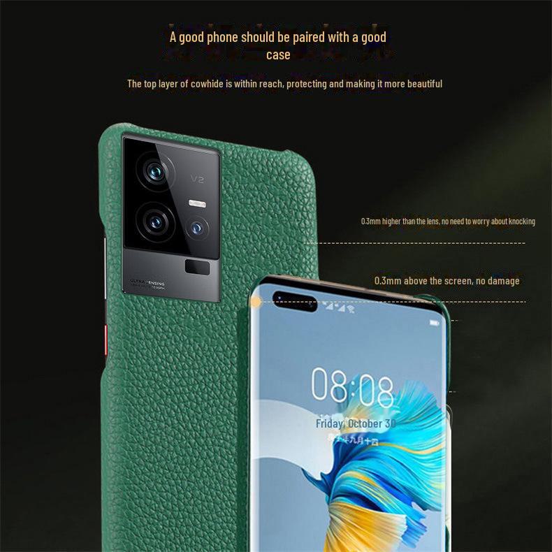 iQOO Z8 Leather Litchi Pattern Half-Cover Case