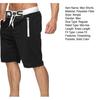 Men Shorts Elastic Waist Adjustable Drawstring Casual Sports Shorts Solid Color Belt Pocket Design Fitness Shorts