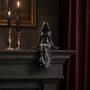 Viktorianisches Bücherregal-Ornament 3D-gedruckte Sensenmann-Göttin Figur, Ätherische Kapuzenfigur Skulptur, Dunkles Gothic-Mädchen Skulptur Fantasy Statue