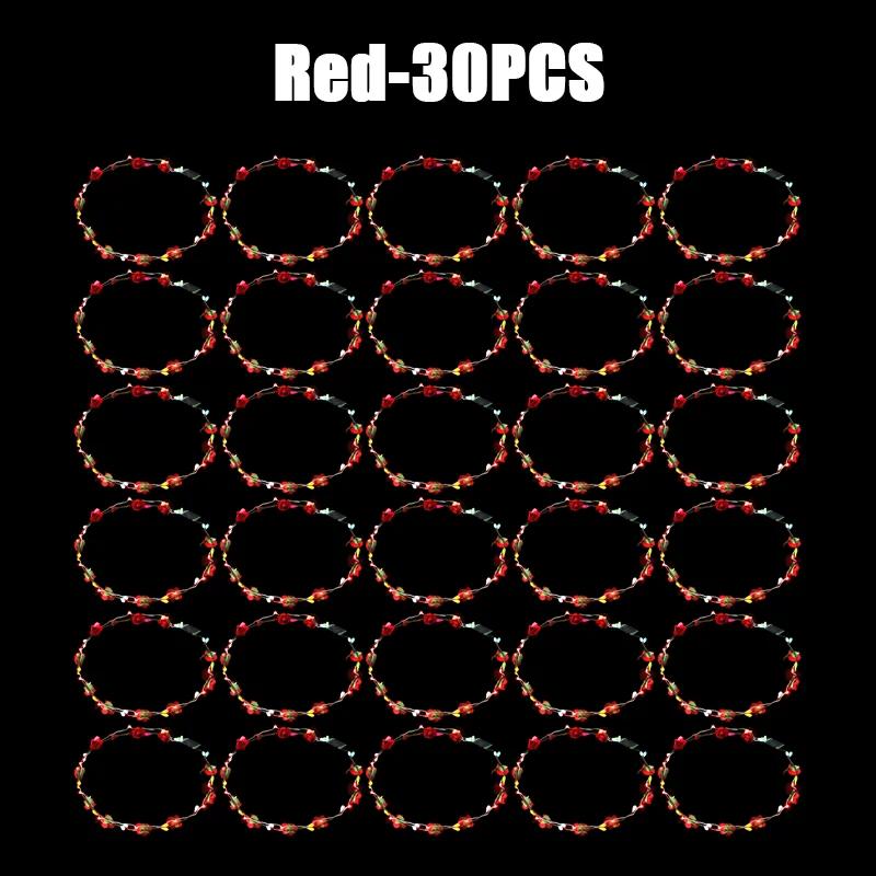 10/60Pcs Light Up Flower Headband LED Flower Hair Crown Glowing Floral Wreath Crowns Birthday Wedding Christmas Decoration 2024