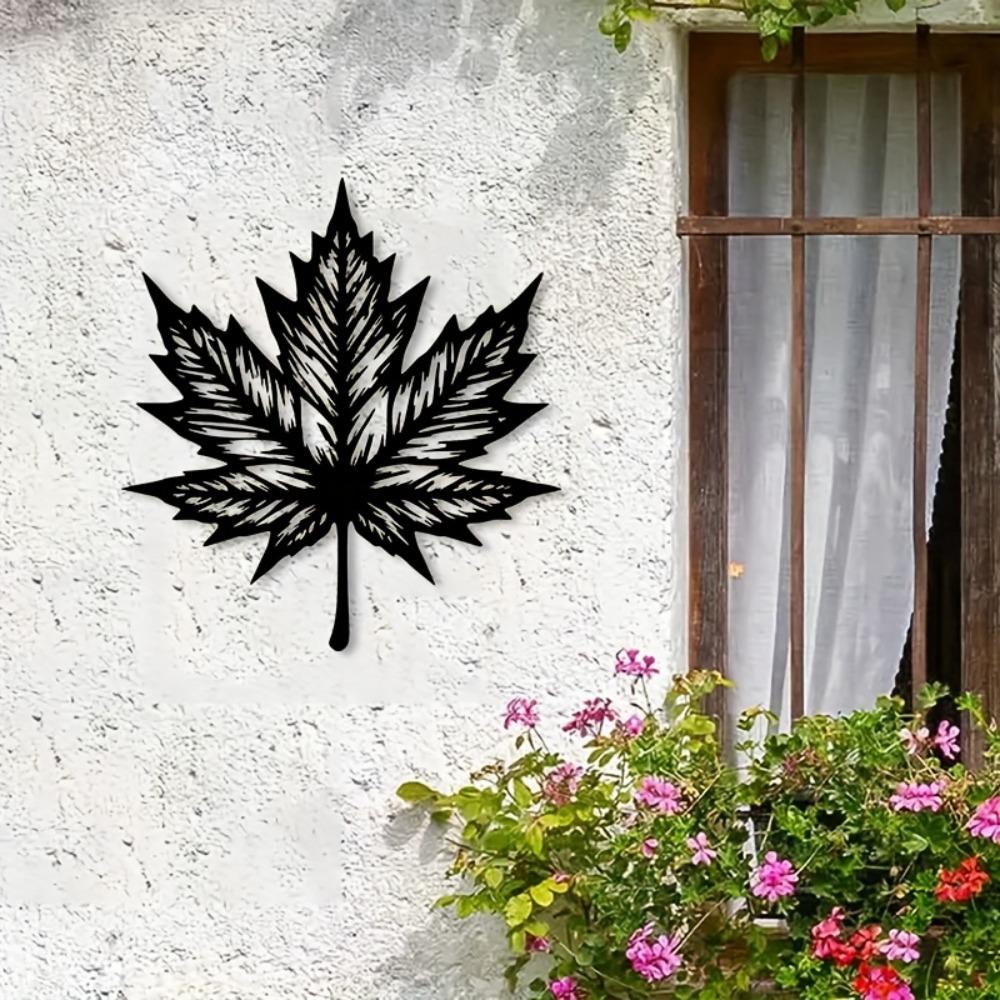 1pc Maple Leaf Metal Wall Art, Forest Cabin Autumn Thanksgiving Nature Lover Gift, Decorative Mural for Home