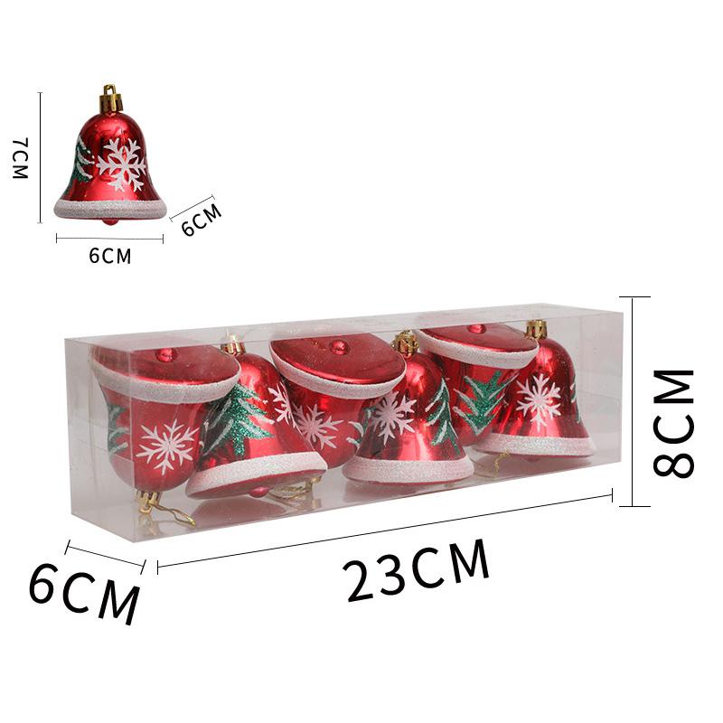 6Pcs 6cm Bell Design Christmas Decoration Beautiful Bell Christmas Tree Hanging Ornament