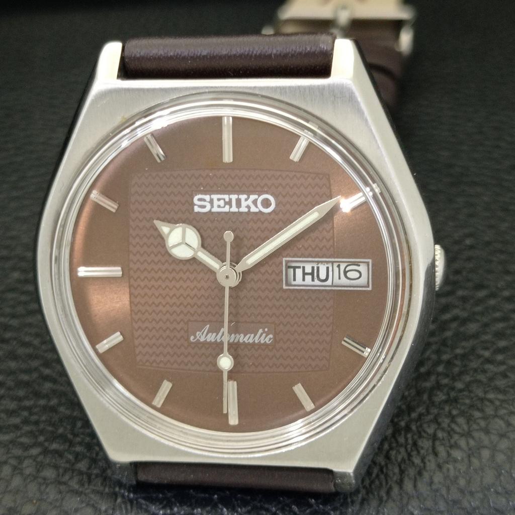 Seiko AUTOMATIC JAPAN MENS VINTAGE BROWN COLOR DIAL WATCH A701443-5 R206b-a701443