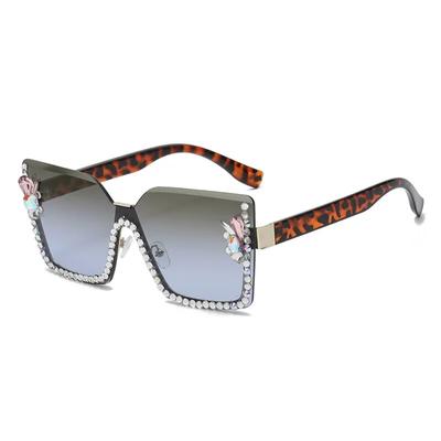 Grandi Occhiali da Sole a Diamante a Forma Quadrata Donna Designer Moda Occhiali da Sole UV400 Protezione Solare per Esterni