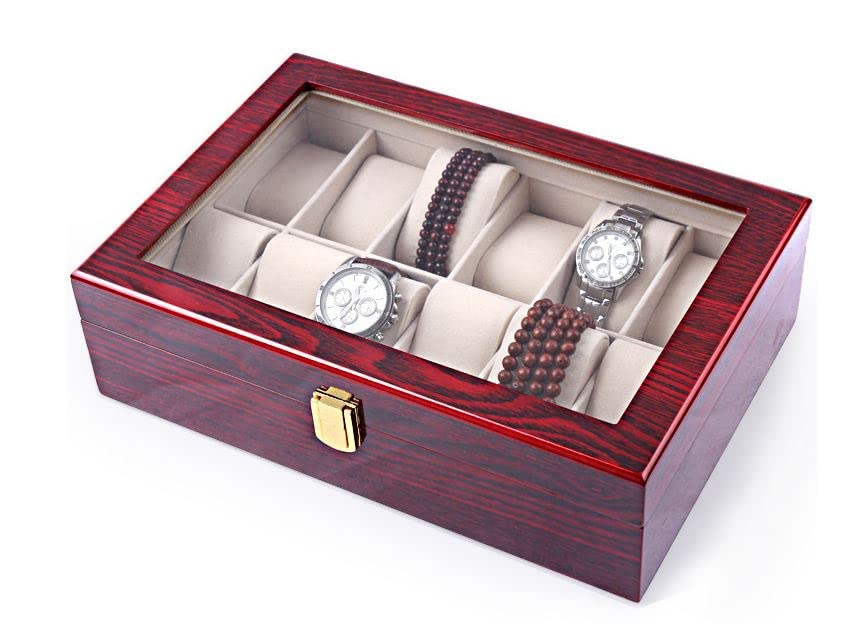 Ansimple Wooden Watch Storage Display Watch Collection Accessory Storage 12 Case, Box, Case, (Holds Watches)