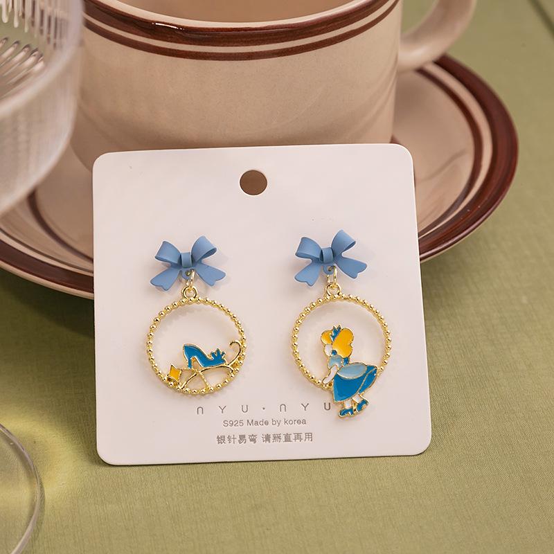 

Bow Earrings Cute Childlike Princess Stud Earrings Mermaid Magic Witch Anime Lolisen Earrings