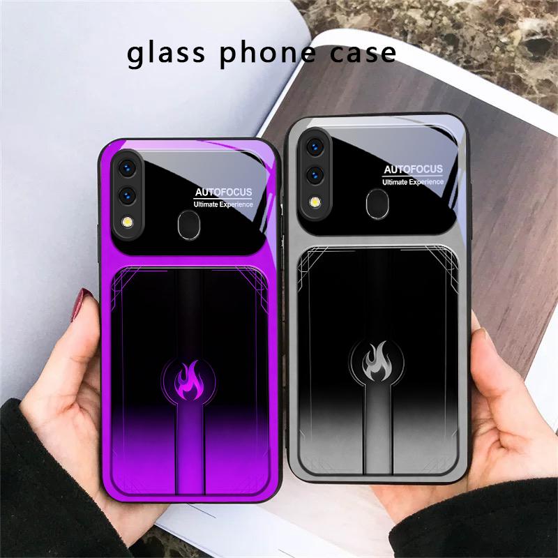 Dazzling Purple Flames For Samsung Galaxy A30 A31 A32 A33 A34 A35 A42 A30s A20 A25 A26 A51 A56 A54 A72 A73 A70 Glass Phone Case
