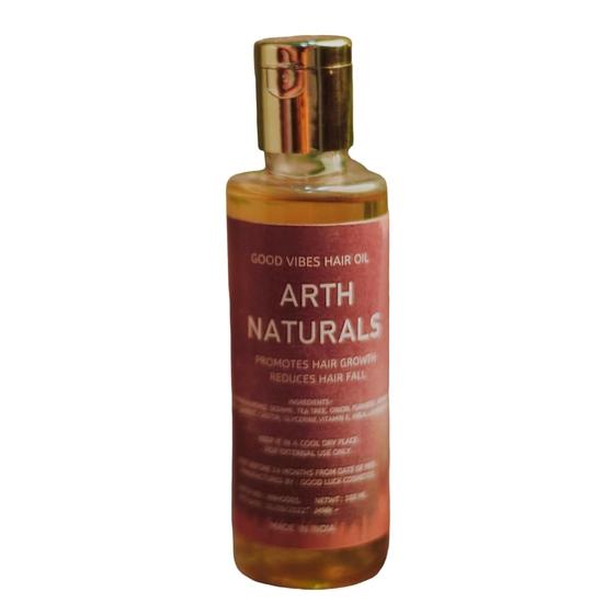 

Arth naturals -Hair growth -Dandruff free- Cruelty free- Vegan - Natural ingredients -Good Vibes Hair oil - Unisex product - Made in India - 100 ml -