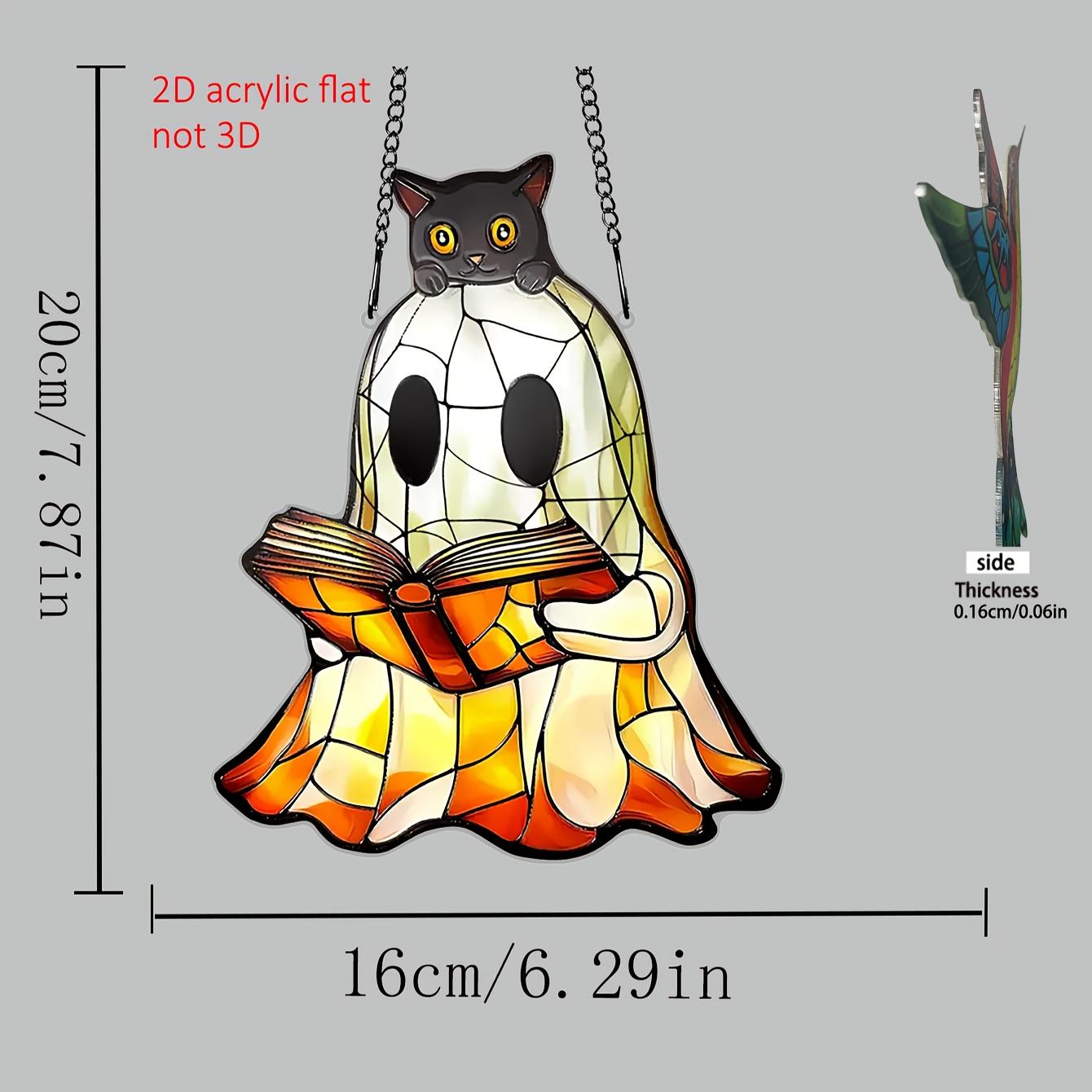 

2D Flat, 1pc Light Catcher - Acrylic Window Decoration, Gothic Decoration for Halloween Window Decoration with Haunted House