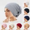 Wrap Style Flower Turban Hat Elastic Islamic Headband Fashion Hijab Caps  Hair Loss