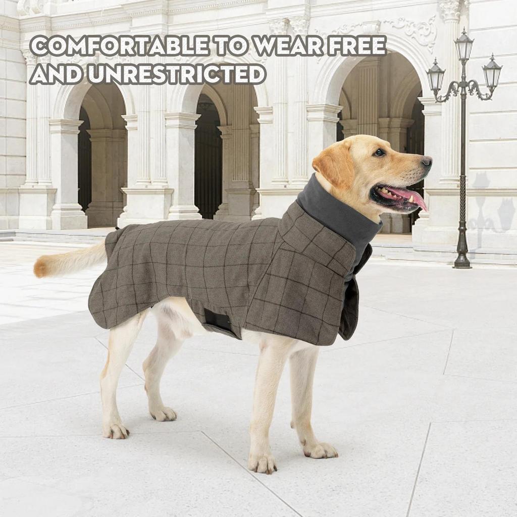 New British Style Dog Suit Vest, Windproof Thickened Warm Padded Cape For Outdoor Indoor Small Medium Large Dogs Pet Supplies
