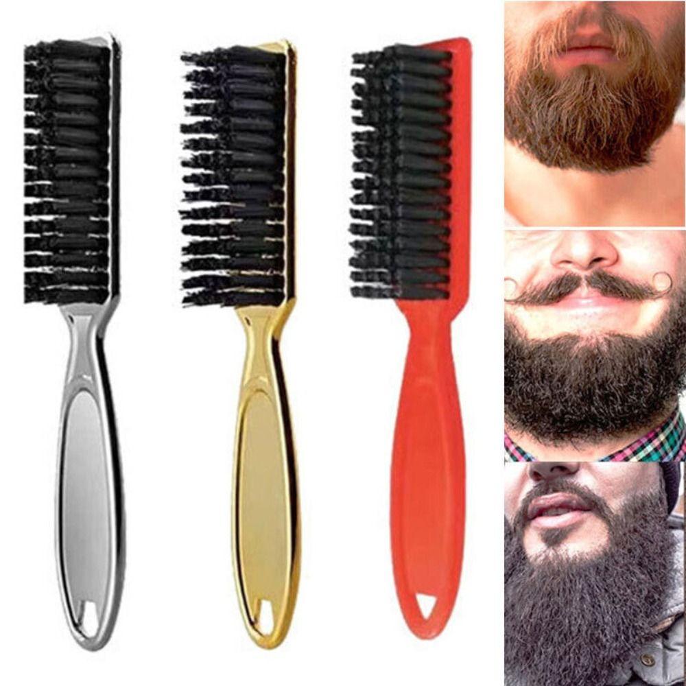 Comb Blade Comb Soft Bristles Brush Scissors Cleaning Brush Men Oil Head Brush Skin Fade Brush