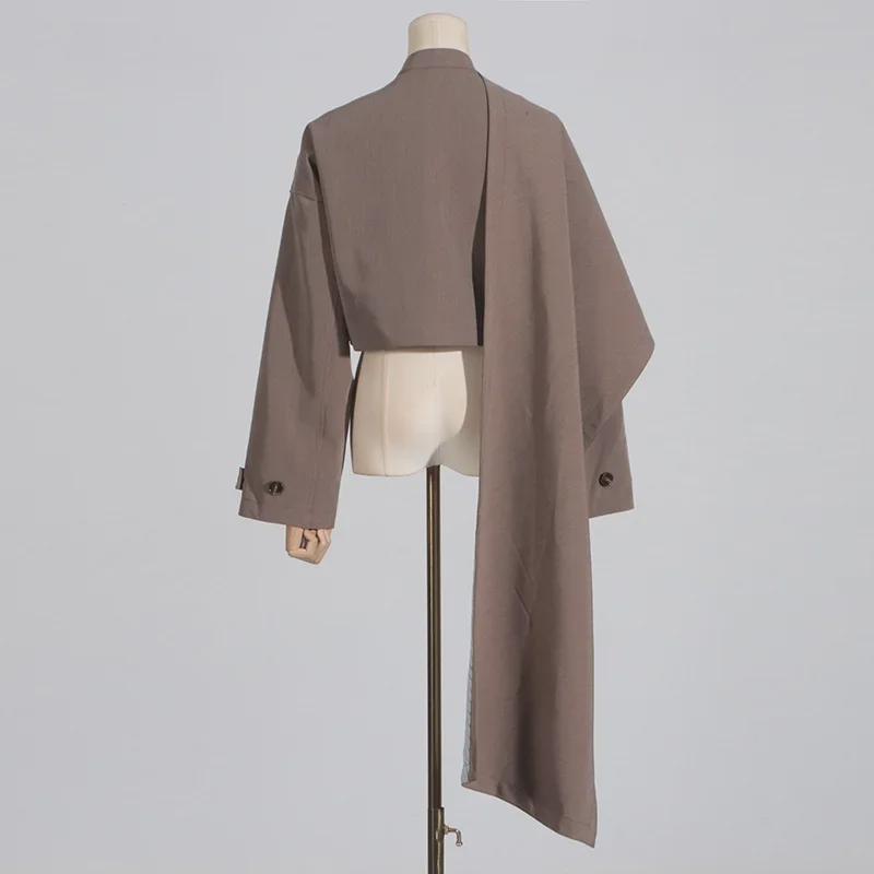 Women's 2025 Spring Cape-Style Blazer: Fashionable Long Sleeve Short Top