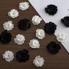 10Pcs/Set Black White 3D Flower Water-Soluble Embroidered Patch Handmade DIY Wedding Dress Sewing Applique Craft