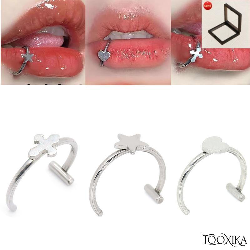 

Tooxika, накладное кольцо для губ без отверстий, серьги-гвоздики для носа, серьги-гвоздики для ушей, ювелирные изделия для пирсинга