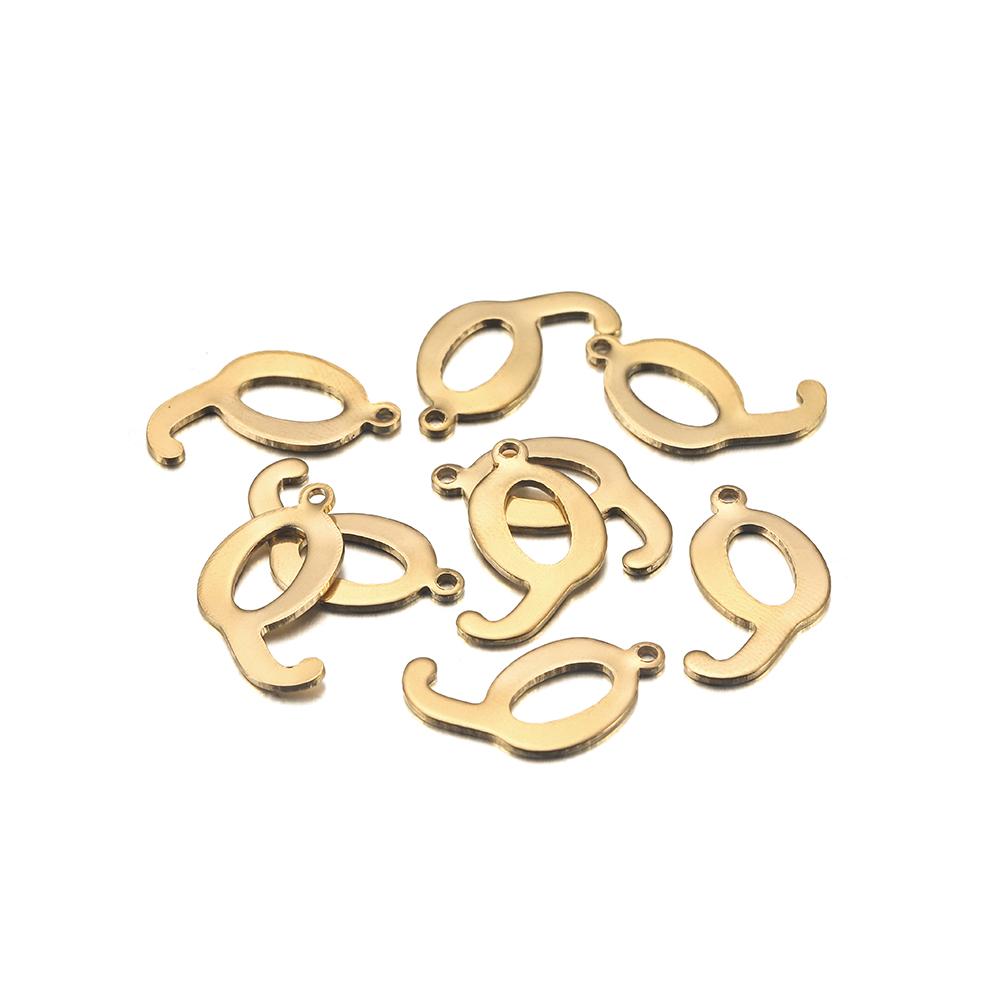 30Pcs Gold Color Stainless steel English Alphabet Letters Charms Pendants A-Z DIY Craft Bracelet Jewelry Making Accessories
