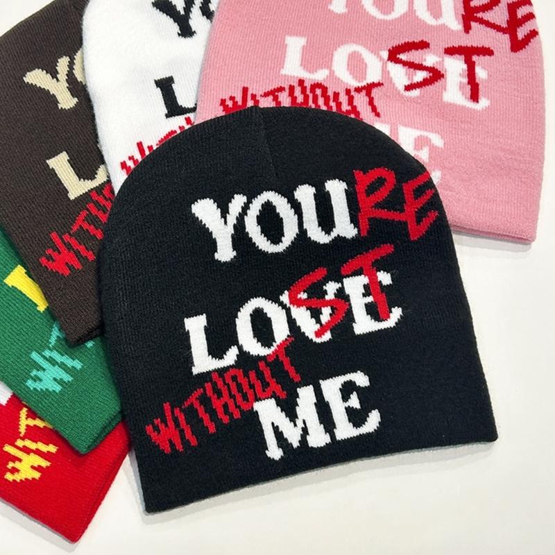 Winter Knitted Hat for Teen Windproof Hat with Jacquard Letter Skiing Riding Hat