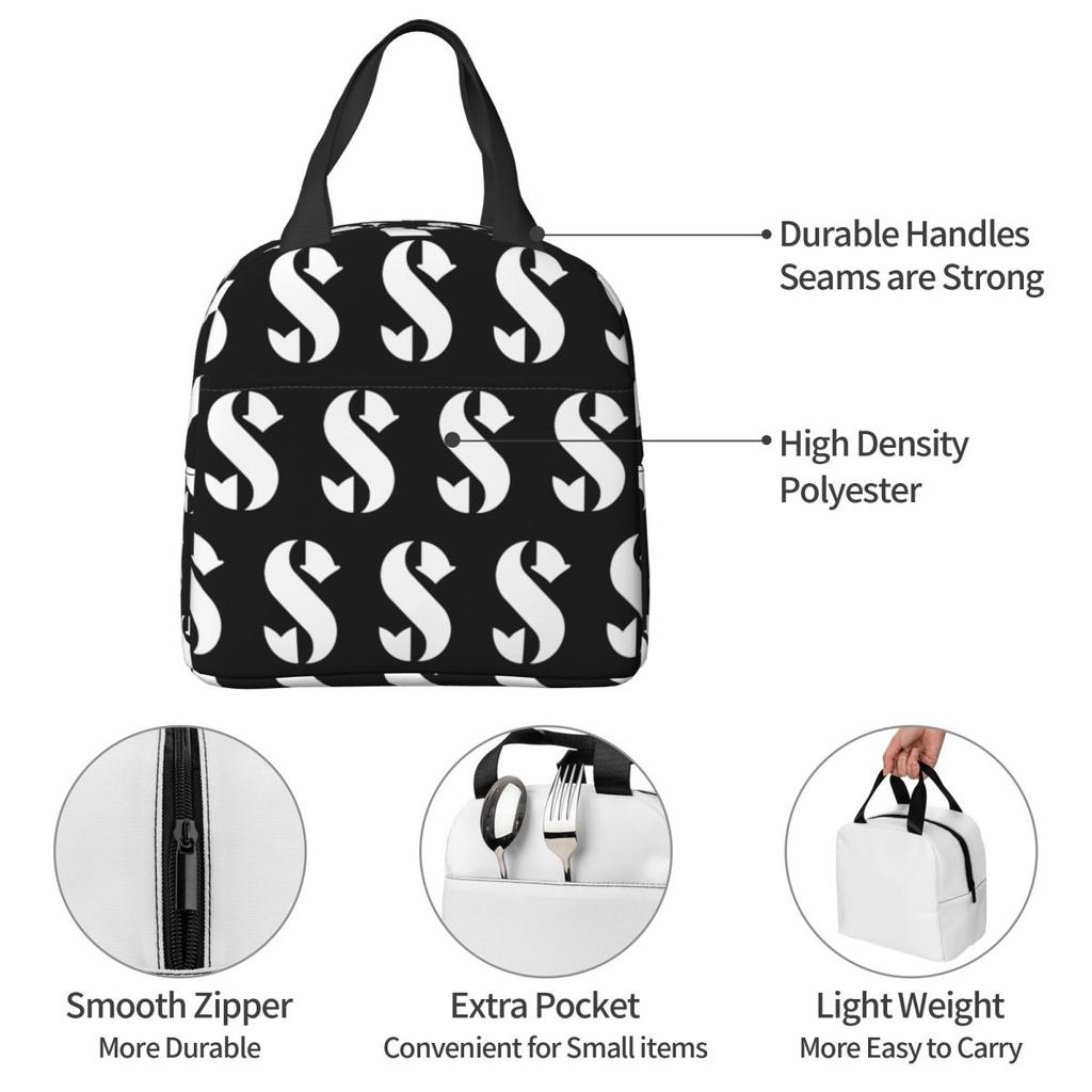 Scubapros Dive Diving Insulated Lunch Bag for Women Office Cooler Thermal Food Box Tote Leakproof Lunch Boxes Container