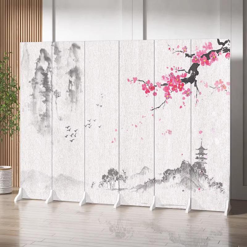 Antique Landscape Folding Screen: Living Room/Entryway Partition