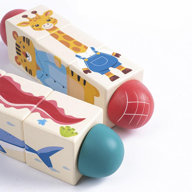 Wooden Forest Animals Marine Animals Rotating Puzzles Fine Motor Training Animal Cognition Matching Puzzle Educational Toys