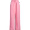 Solid Color Mid Waist Drawstring Straight Leg Retro Sports Casual Pants Women Bottoms Pink JJ3782