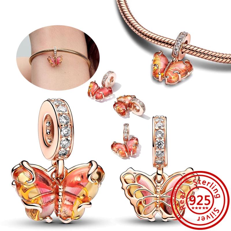 New 925 Copper Fit Original Pendant Charm Bracelet DIY Climbing Frog Adventure Backpack Openwork Elephant Green Tree Leaves Bead