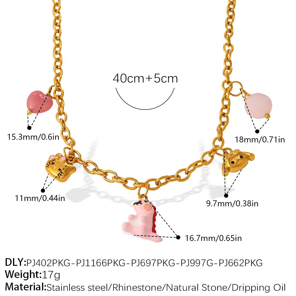 

Универсальные модные украшения: Золотой слон, лошадка-качалка, подвеска-ожерелье с мишкой из страз для женщин