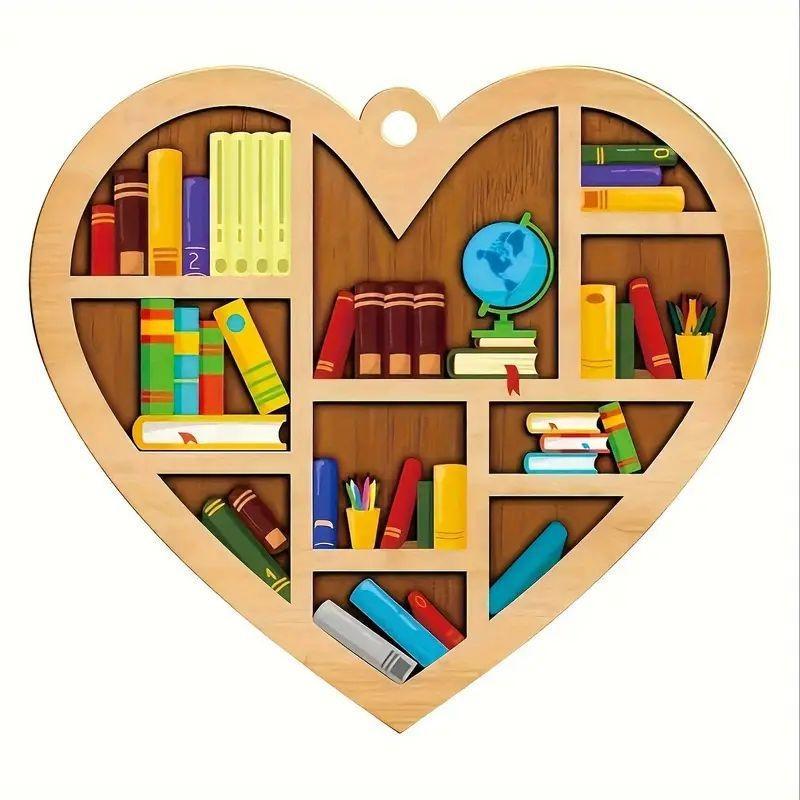 Adorable Cartoon Themed Book Lover Ornament Vintage Acrylic Car Interior Decor
