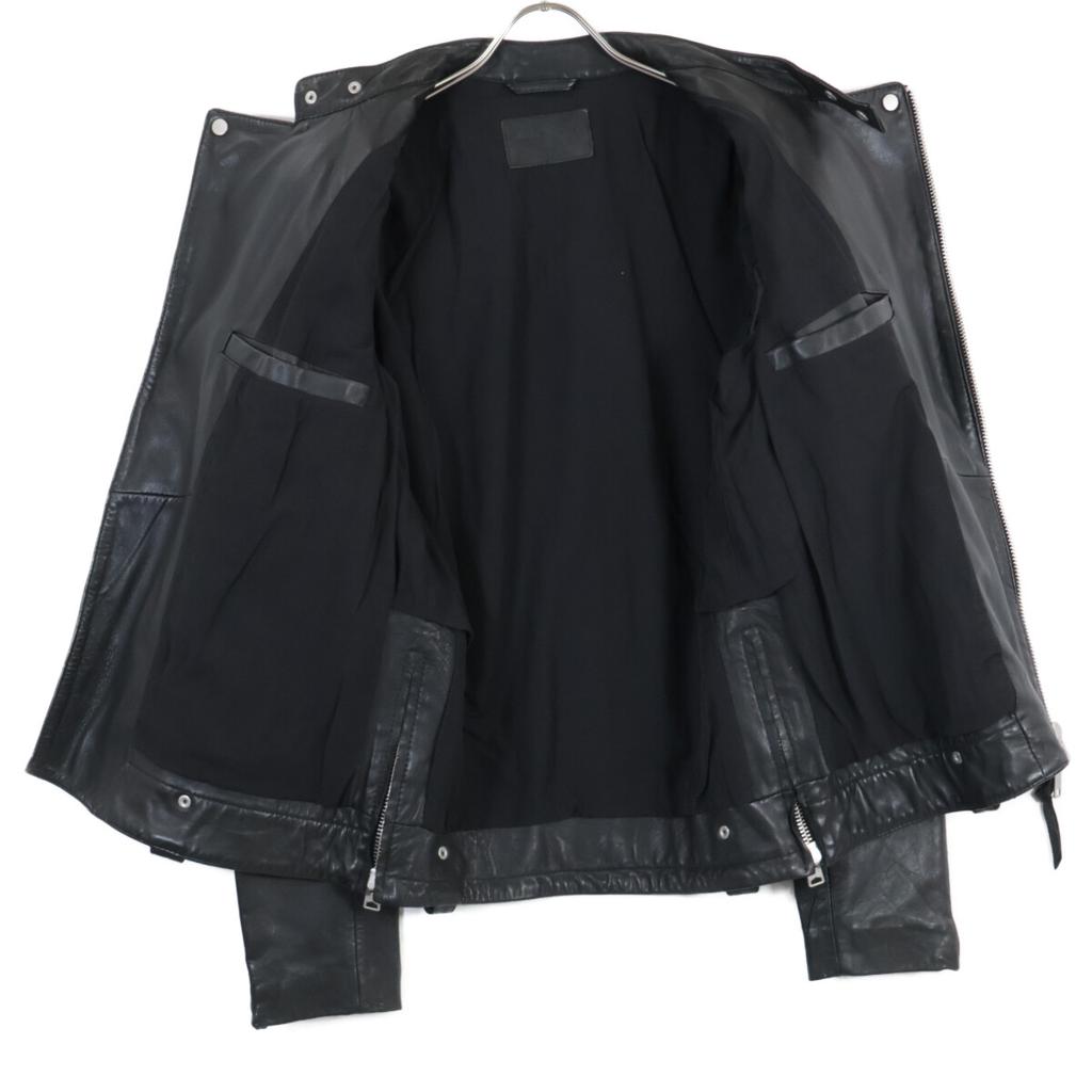 AllSaints ML018F Black Sheepskin Double Rider's Jacket Jacket S blackUsed