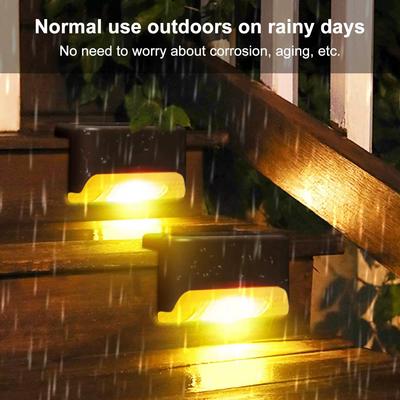 Solar Deck Lights 1/4 PacK Outdoor Step Lights Waterproof Led Solar Lamp For Stairs Railing Step Fence Yard Patio and Pathway