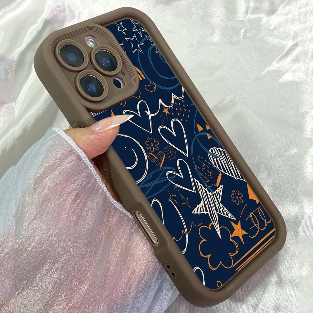

JT323 Love Star Art for iPhone 17 16 15 14 Pro Max Samsung S26 S25 Ultra A17 A16 A07 A56 A06 A13 A14 Xiaomi 15T Redmi 15c Note 14 13 Soft Case Redmi 15C 4G/5G(171.6) коричневий