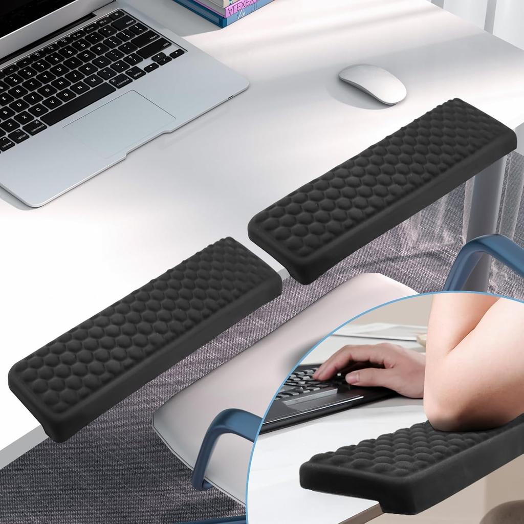 Elbow Pad for Desk, 2 Pack Memory Foam Keyboard Wrist Rest for L-Shaped Desk, Non-Slip Wrist Rest for Computer Keyboard, Elbow Pads for Office Home