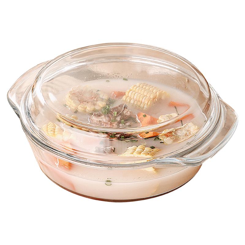 Genas Double-Handled Heat-Resistant Glass Bowl with Lid
