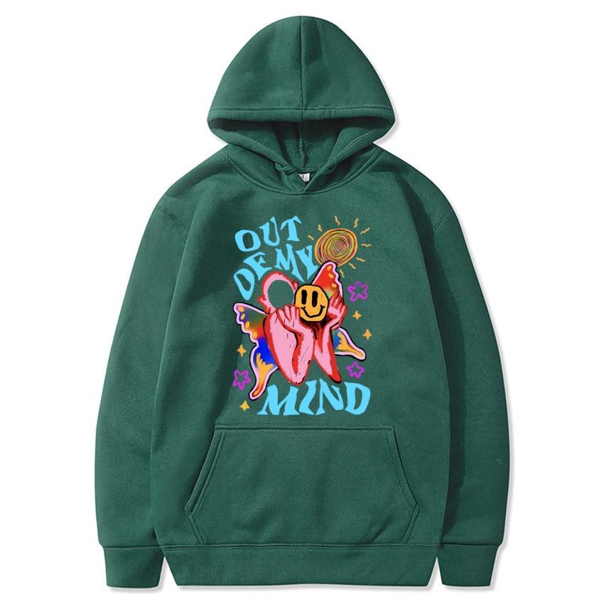 Out of my mind graffiti autumn/winter hoodie hip-hop street college classic pullover daily fashion casual warm hoodie gift