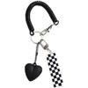 Cartoon Acrylic Cute Checkerboard Car Keychain Key Rings Bag Pendant Anti-Lost Chain