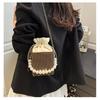 Trendy Small Bag Female Simple Crossbody Bag Chain Simple Drawstring Fashion Shoulder Bag