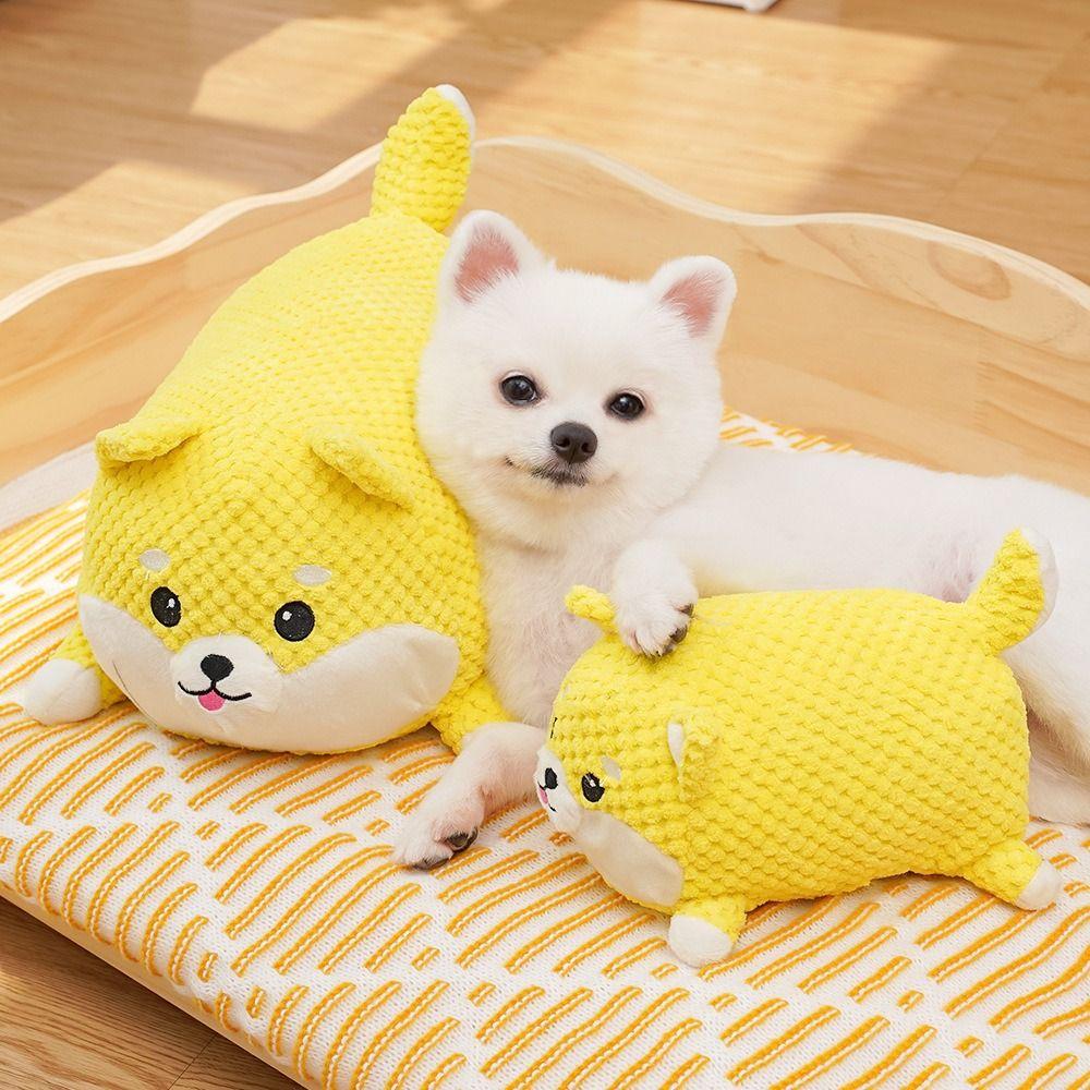 Cute Speak Up Squeaky Dog Corgi&Pig Animal Shape Pet Squeeze Sound Bite-resistant Portable Pet Chew Gift