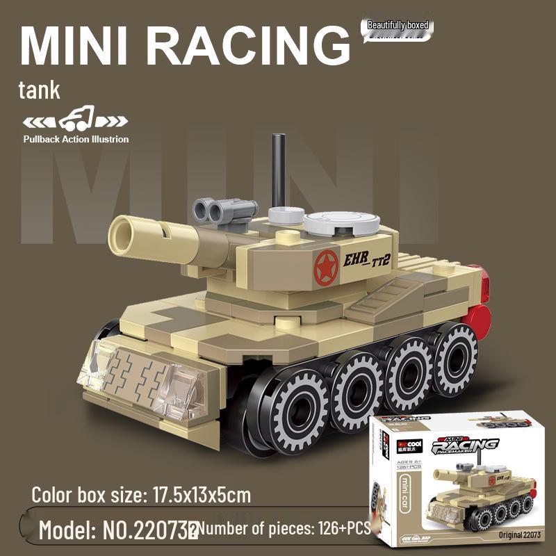 Pull-Back Assembly Toy Set: Campervan, Race Car, Ambulance, Fire Truck