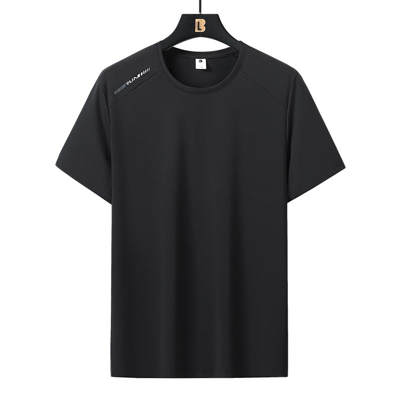 Quick-drying T-shirt Soft Elastic Ice Silk Short-sleeved Round Neck Casual Sports Short-sleeved