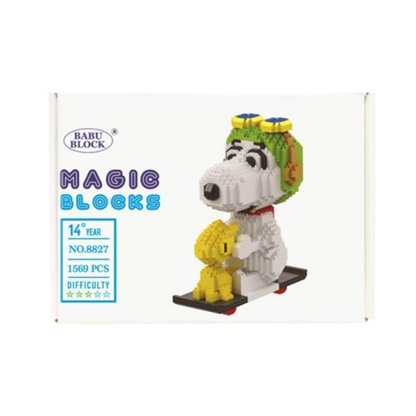 Comics Nanoblock - Puppy Pilot and Chick Snoopy Block, Puppy Pilot and Chick, populära koreanska leksaker