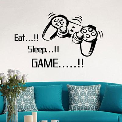 Nové Samolepky na zeď Eat Sleep Game Chlapecká ložnice Písmeno DIY Dekorace dětských pokojů Umění