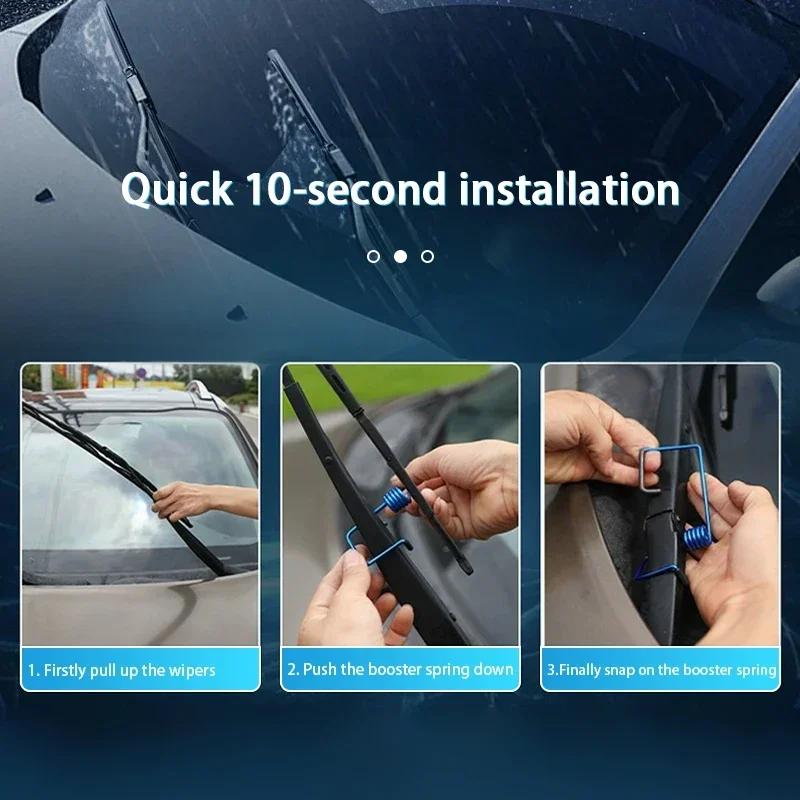 Car Wiper Booster Spring Universal Intelligent Reduce Noise&Vibration Stainless Steel Wiper Clamp Auto Replaceable Parts Tool