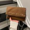 Fashion Studded Shoulder Bag Faux Suede Crossbody Bags for Women Handbag Retro Rivet Messenger Bag Women's Bags Flap Purses