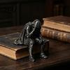 Christmas Gift for Him 3D Printed Medieval Knight Statue, Meditating Figurine with Armor Cloak, Statue Vintage Gothic Desktop Art Ornament Bookshelf