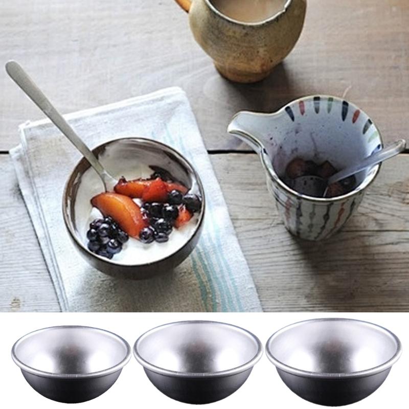 Set Of 50 Hemispheres Baking Molds Silver Aluminum Cake Tins for Wedding Cakes and Mousses Puddings Bakewares