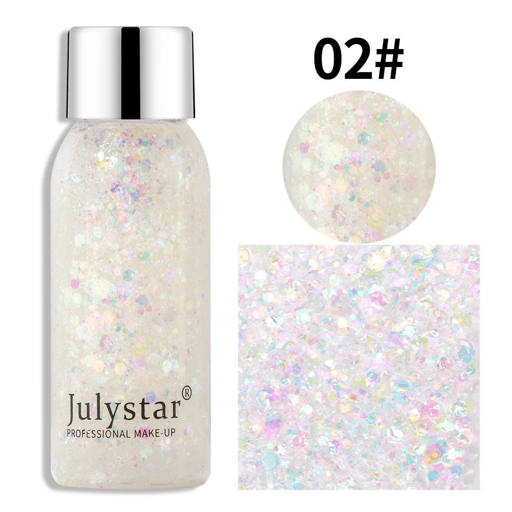Glitter Eye Shadow Liquid Face Body Sequins Gel Long-Lasting Liquid Face Shimmer Multicolor For Party Music Festival Makeup 30ML