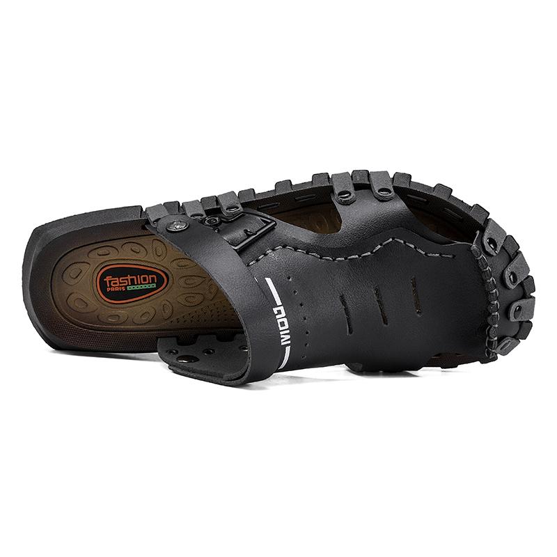 Men Hiking Sandals Khaki Summer Outdoor Wide Palm Black Blue Beach Shoes Close Toe Sport Sandals