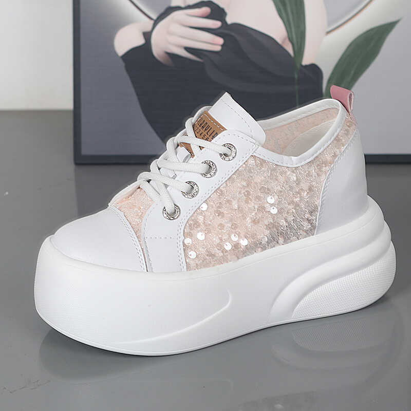 Fashion Female Summer Fashion Lightweight MeshSneakers 8cm Hidden Heel Platform Sport Shoes Comfortable Running Mesh Trainers